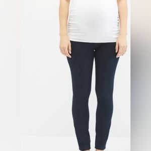 Motherhood Maternity Women's Indigo Blue Stretch Dynashape Belly Straight Jean